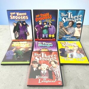 VTG The Three Stooges DVD Lot 7 Discs Kings of Laughter Comedy Y2K 2000-2005